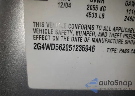 2005 Buick Lacrosse C из США, поврежденный, VIN 235946